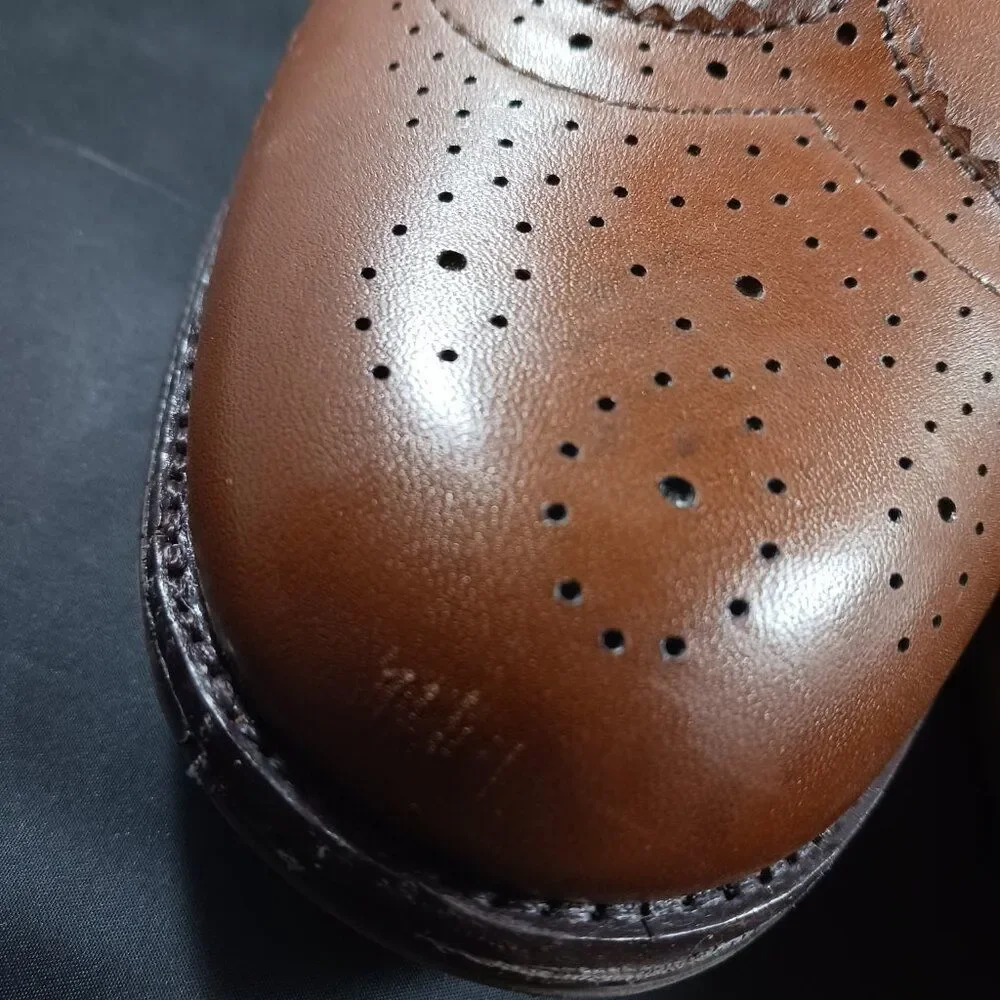 Kuru Men's Oxford Shoes Size 11 Warhol Wingtip Brown Leather